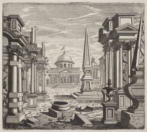 Architectural Fantasy with Obelisks, Ruins, and a Piazza