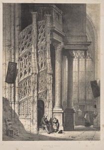 Architecture of the Middle Ages:  Staircase, St. Maclou, Rouen
