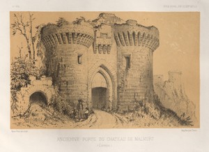 Architecture Pittoresque ou Monuments des xveme. Et xvieme. Siecles: Chateaux De France des XV et XVI Siecles: Pl.6, Ancienne Porte Du Chateau De Malmort (Correze)