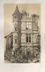 Architecture Pittoresque ou Monuments des xveme. Et xvieme. Siecles: Chateaux De France des XV et XVI Siecles: Pl. 24, Ruines Du Chateau De Champlost (Yonne)