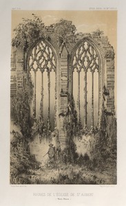 Architecture Pittoresque ou Monuments des xveme. Et xvieme. Siecles: Chateaux De France des XV et XVI Siecles: Pl. 38, Ruines De L'Église De St. Aubert (Haute-Marne)