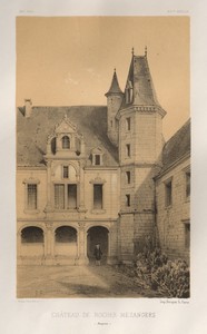 Architecture Pittoresque ou Monuments des xveme. Et xvieme. Siecles: Chateaux De France des XV et XVI Siecles: Pl. 36, Château De Rocher Mezangers (Mayenne)