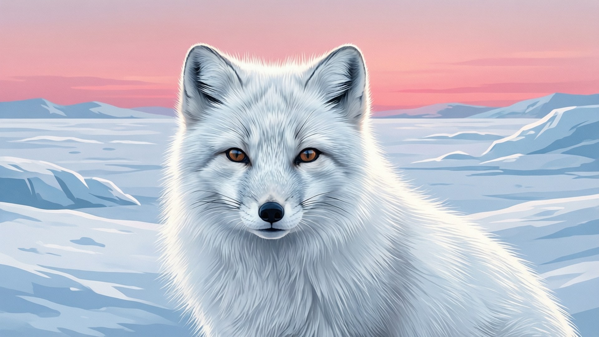 Arctic Fox Serenity by Wallpapers.art Studio