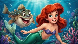 Ariel and Flounder Friendship
