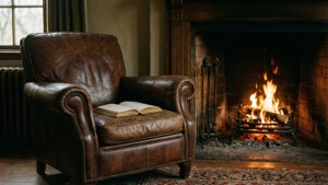 Armchair by Fireplace