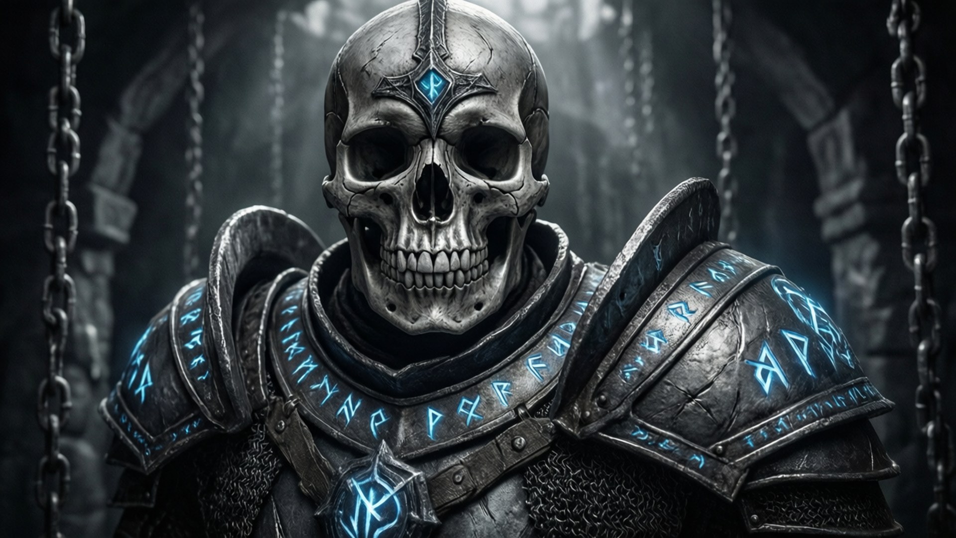 Armored Skeletal Sentinel by Wallpapers.art Studio