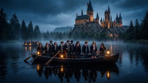 Arrival at Hogwarts by Boat