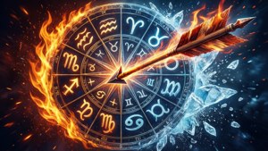 Arrow Through Zodiac Wheel
