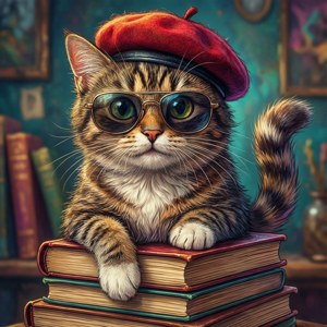 Art Cat Illustration