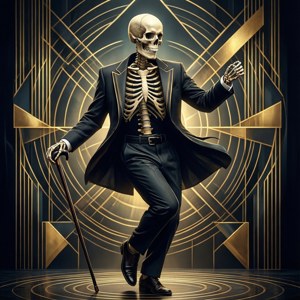 Art Deco Dancing Skeleton