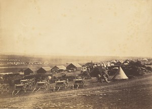 Artillery Wagons, Balaklava in the Distance