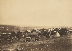 Artillery Wagons, Balaklava in the distance.