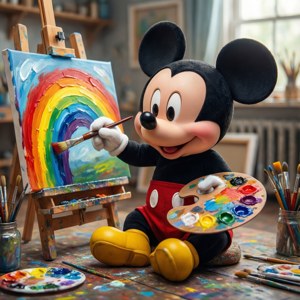 Artist Baby Mickey Paintbrush