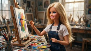 Artist Barbie Painting