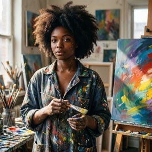 Artist in Her Studio