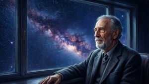 Asimov Contemplating the Cosmos