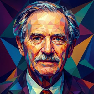 Asimov Low Poly Portrait