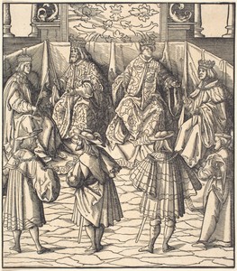 Assembly of Four Kings, in the foreground Four Men