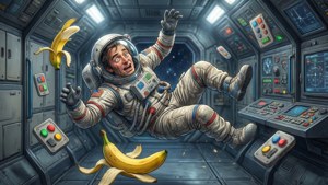 Astronaut Banana Slip
