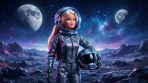 Astronaut Barbie in Space
