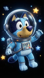 Astronaut Bluey Space