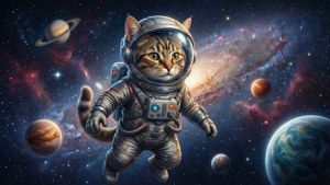 Astronaut Catdog Space