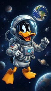Astronaut Daffy in Space