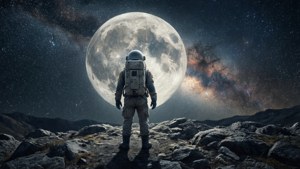 Astronaut Moon Gaze