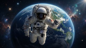 Astronaut Over Earth