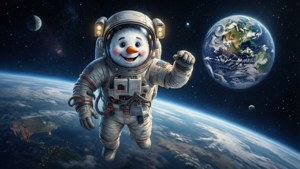 Astronaut Snowman Space