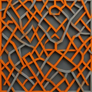 Asymmetrical Orange Jali