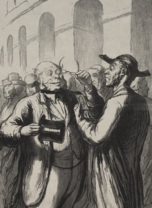 At the Universal Exhibition: Security check at the entrance: the bald need to lift their hats, and the short-sighted need to remove their glasses.