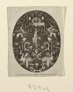 Athena, from Grotesques à fond noir, Divinités et Allégories (Grotesques on Black Ground, Divinities and Allegories)