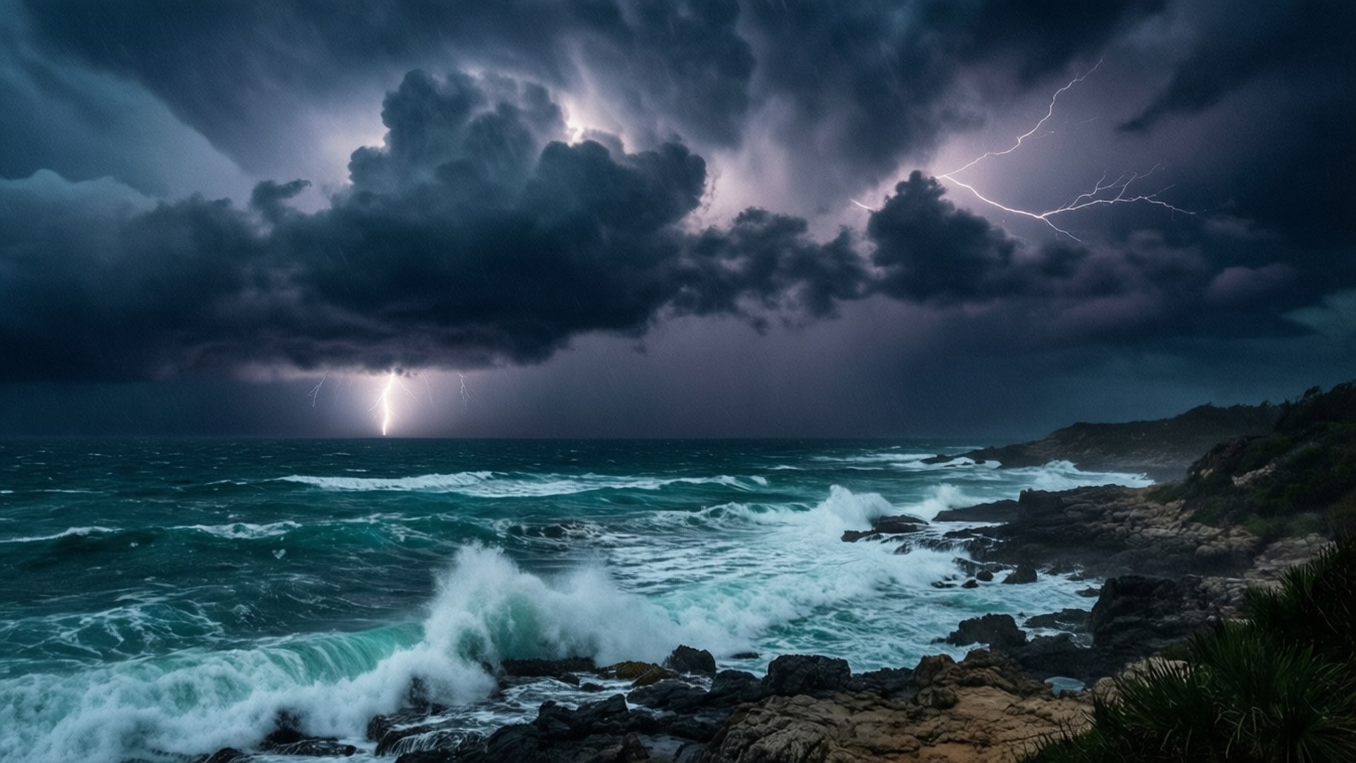 Atlantic Storm Fury by Wallpapers.art Studio