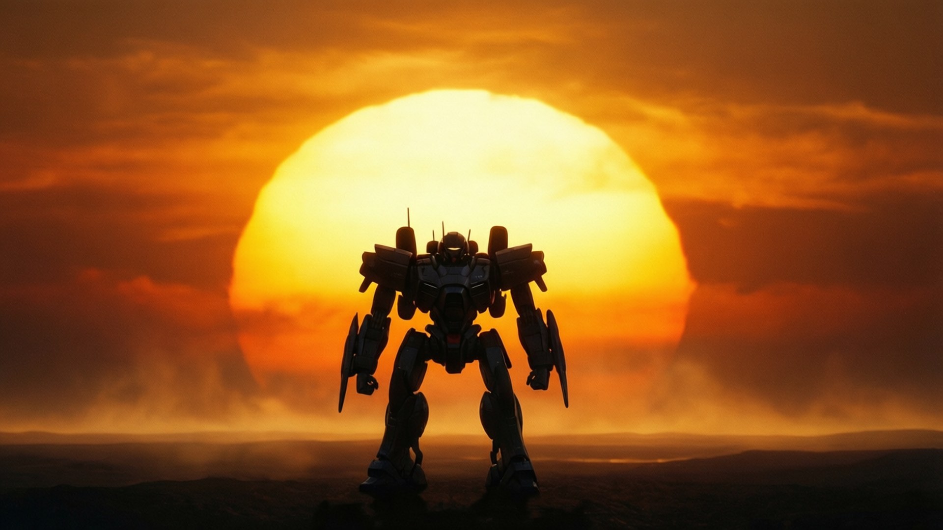 Atlas Sunset Silhouette by Wallpapers.art Studio