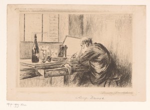 Auguste Danse aan het etsen