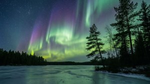 Aurora Frozen Lake