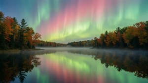 Aurora Over Minnesota Lake