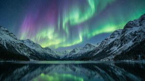 Aurora Over Mountain Lake