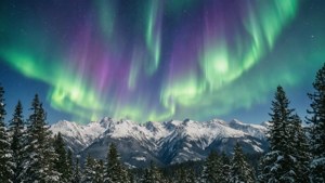 Aurora Over Mountains
