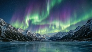 Aurora Over Mountains