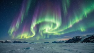 Aurora Over Snow