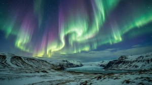Aurora Over Snow
