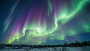 Aurora Over Snow