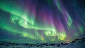 Aurora Over Snow