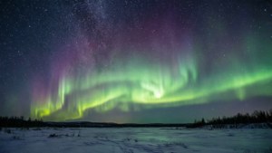 Aurora Over Snow