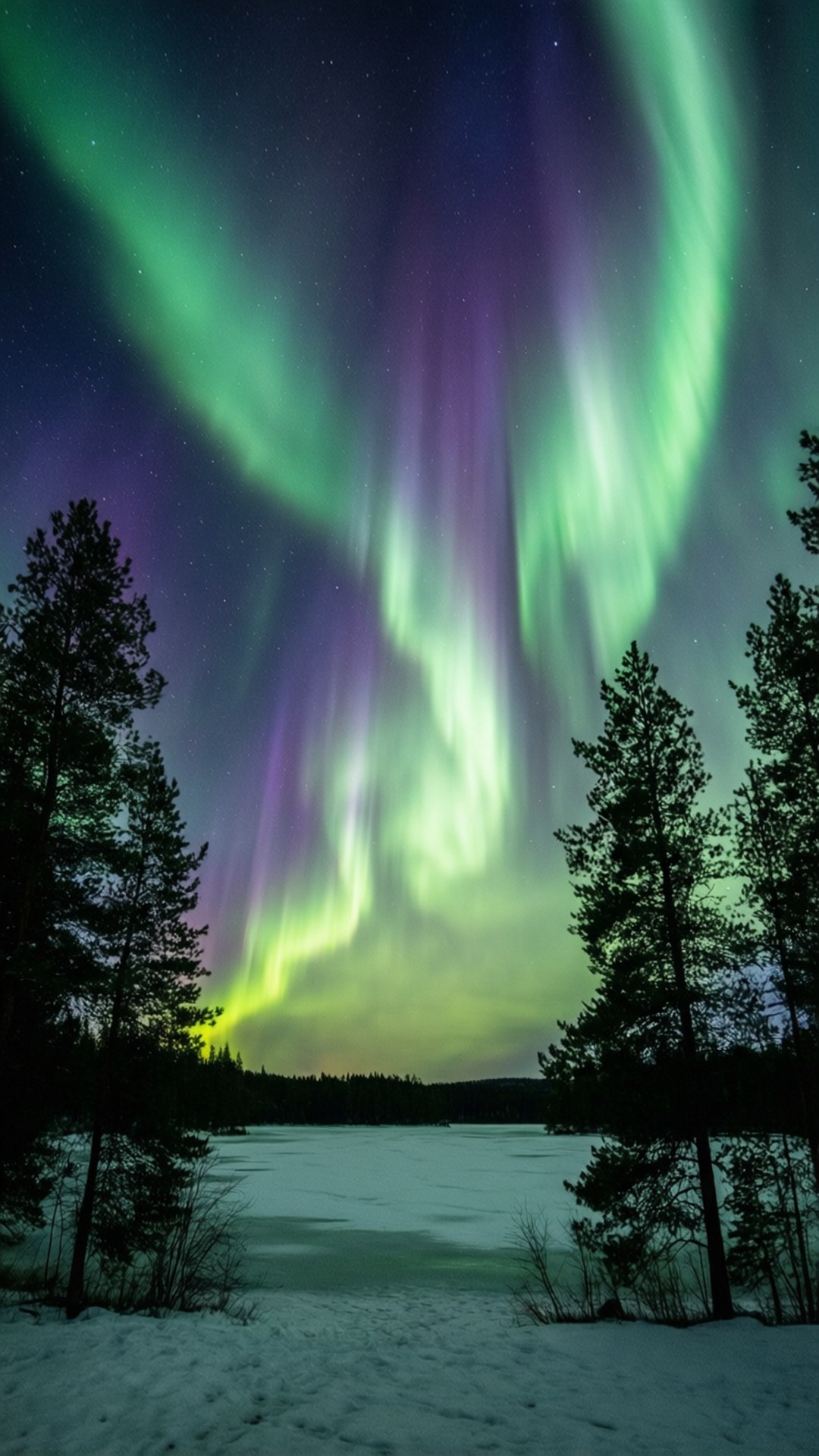 Aurora Snowscape by Wallpapers.art Studio