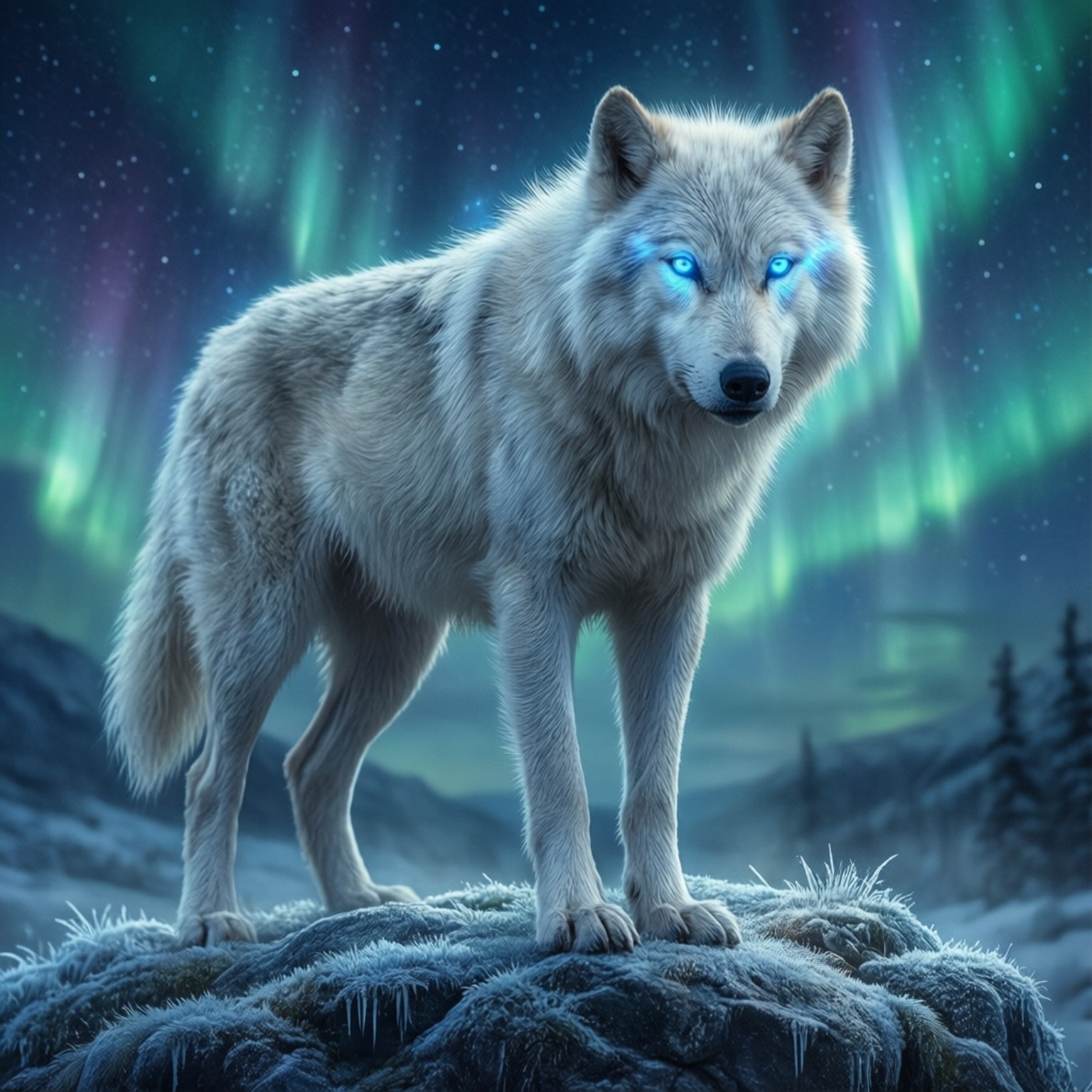 Aurora Wolf Guardian by Wallpapers.art Studio