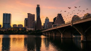 Austin Skyline Sunset Bats