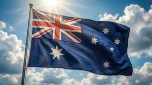 Australian Flag Waving Sky